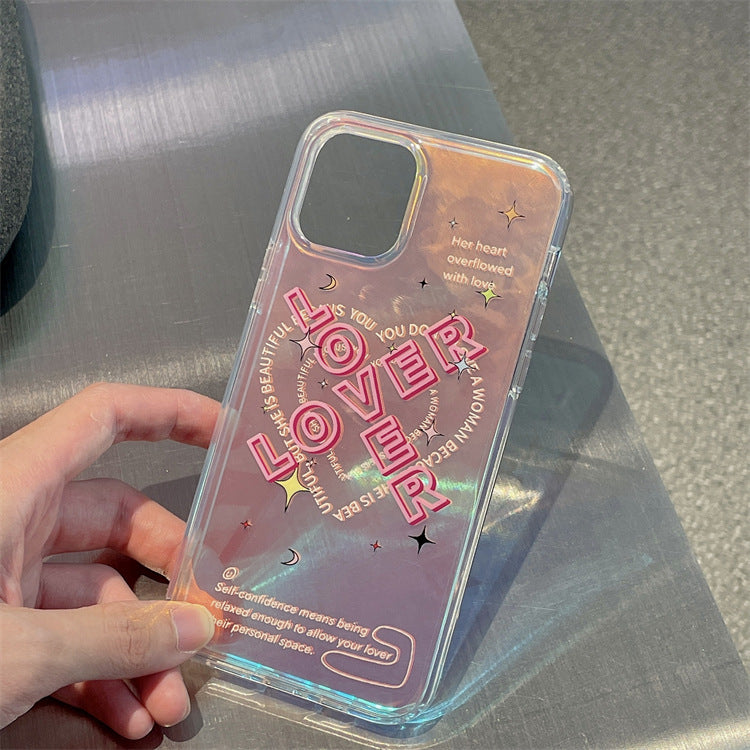 iridescent kpop lover heart phone case