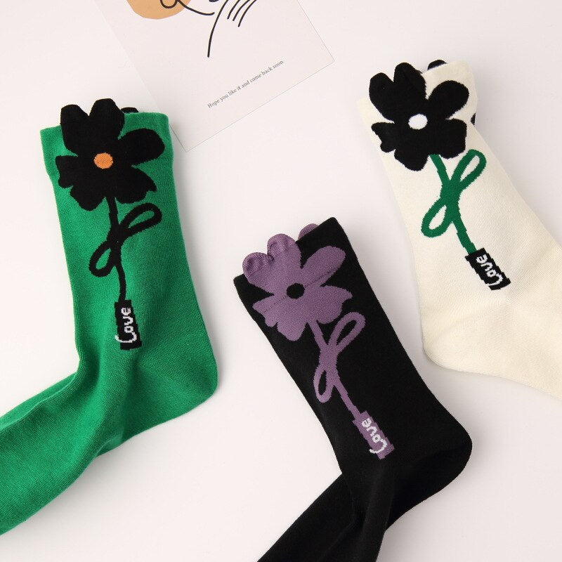 Forever Flower Love Crew Socks