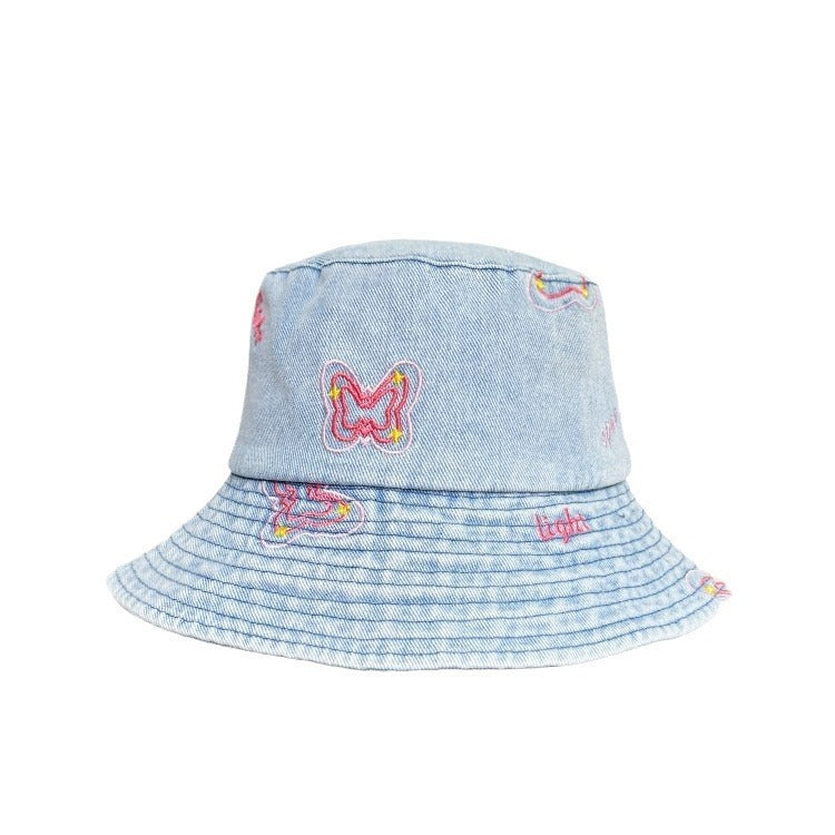 Butterfly Denim Bucket Hat