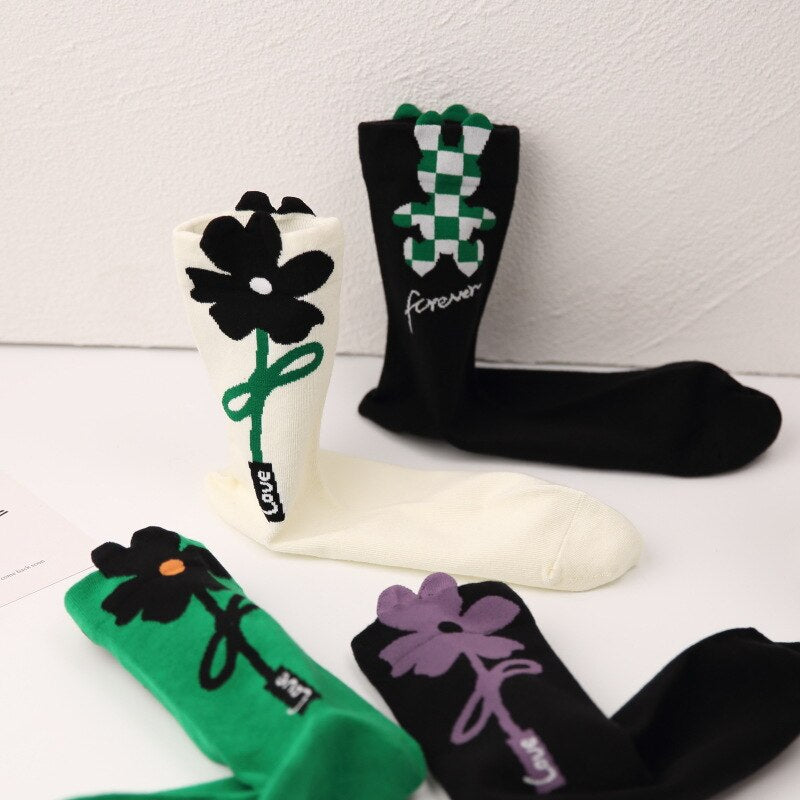 Forever Flower Love Crew Socks
