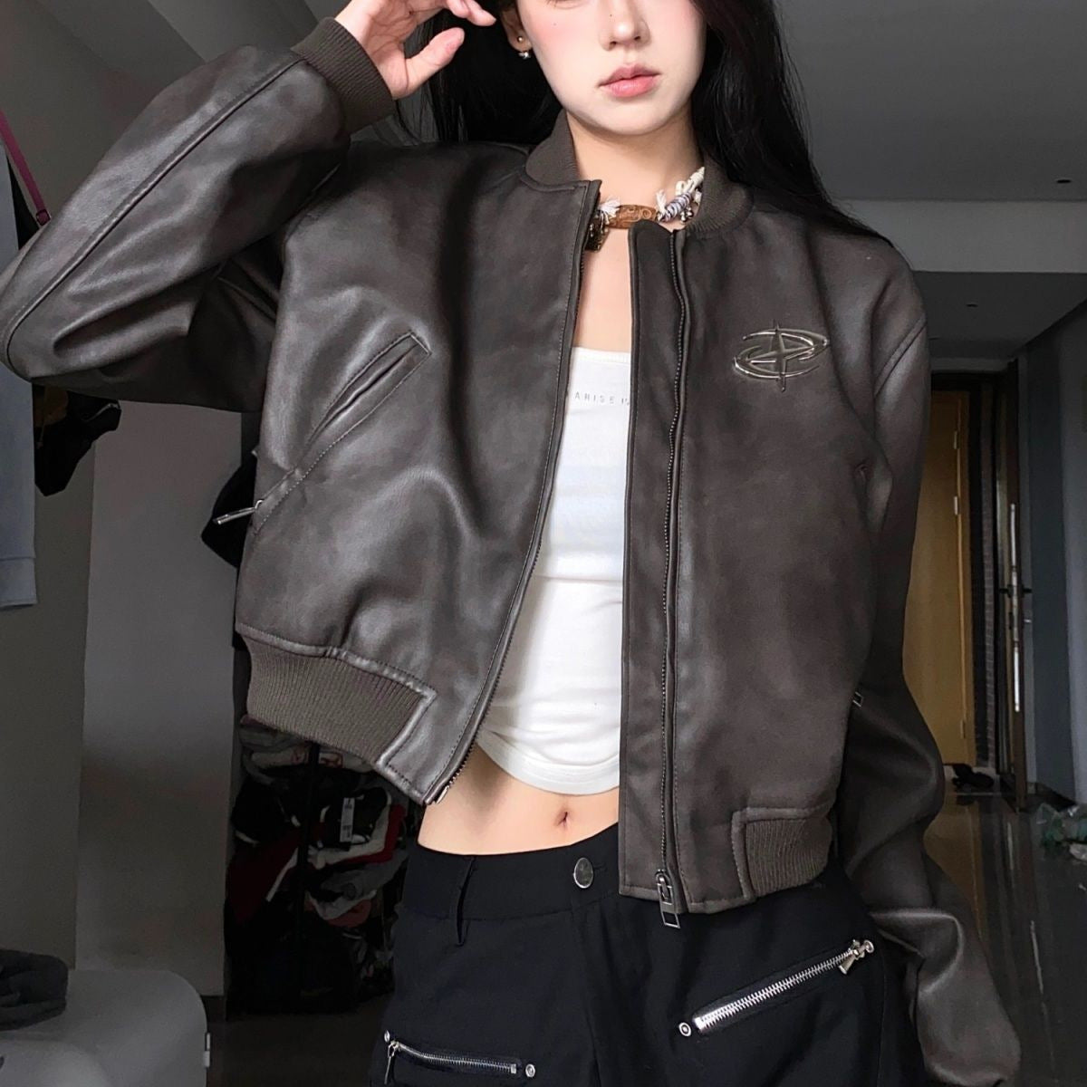 Stan Brown Faux Leather Jacket