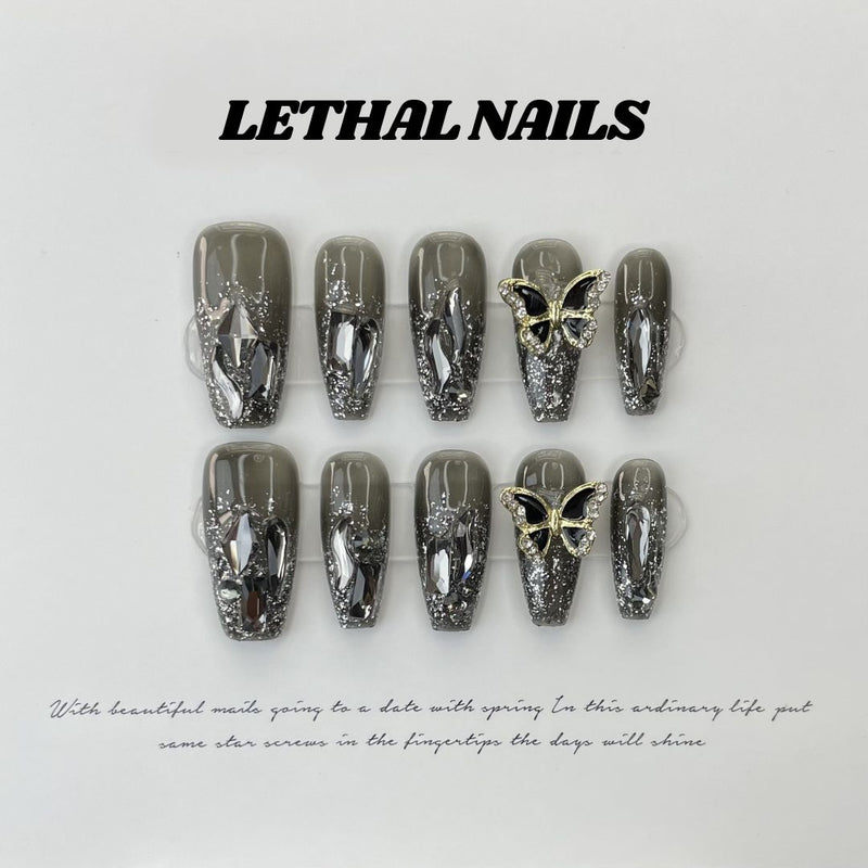 Butterfly Shards Press-On Nails Set