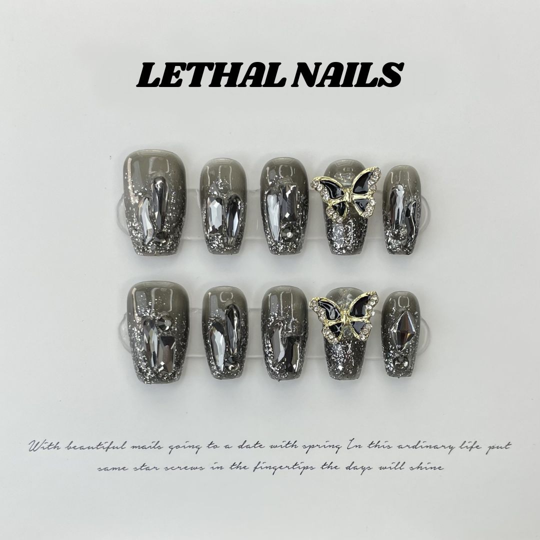 Butterfly Shards Press-On Nails Set