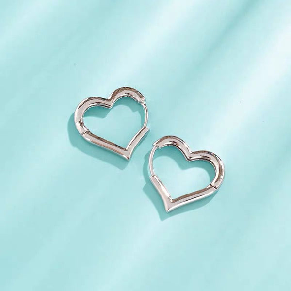 silver mini heart hoops
