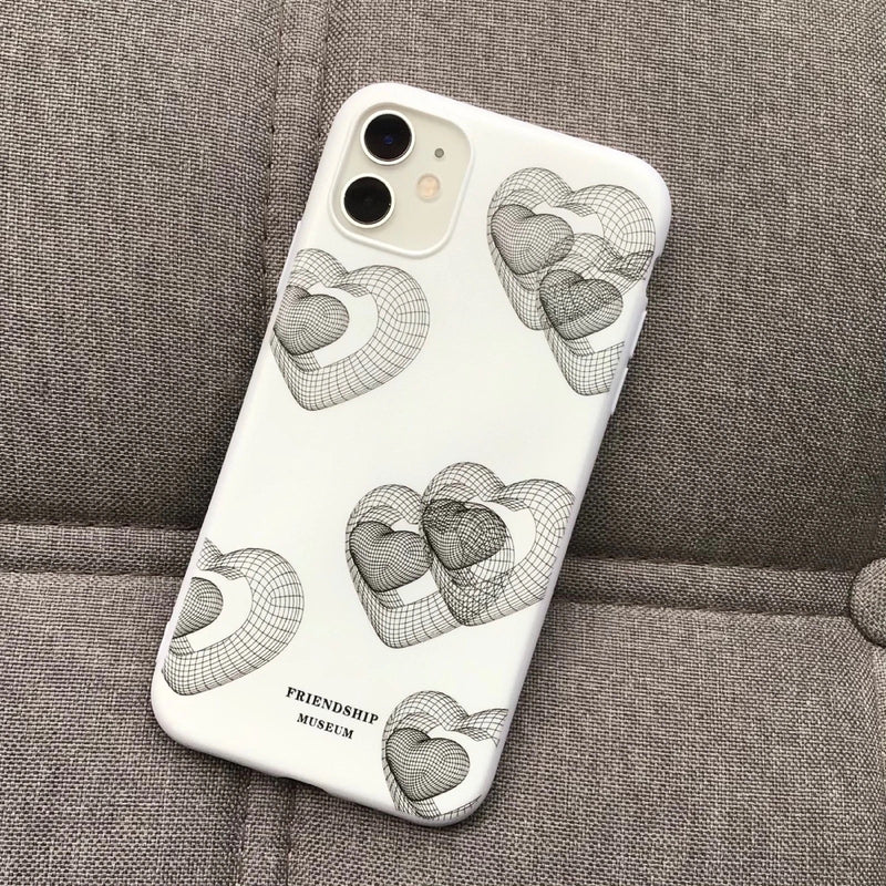 iPhone case with double 3D illusion hearts