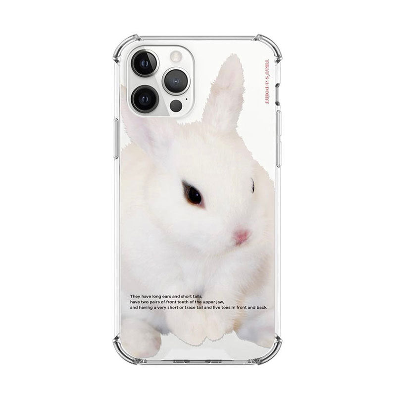 cute small white bunny clear phone case