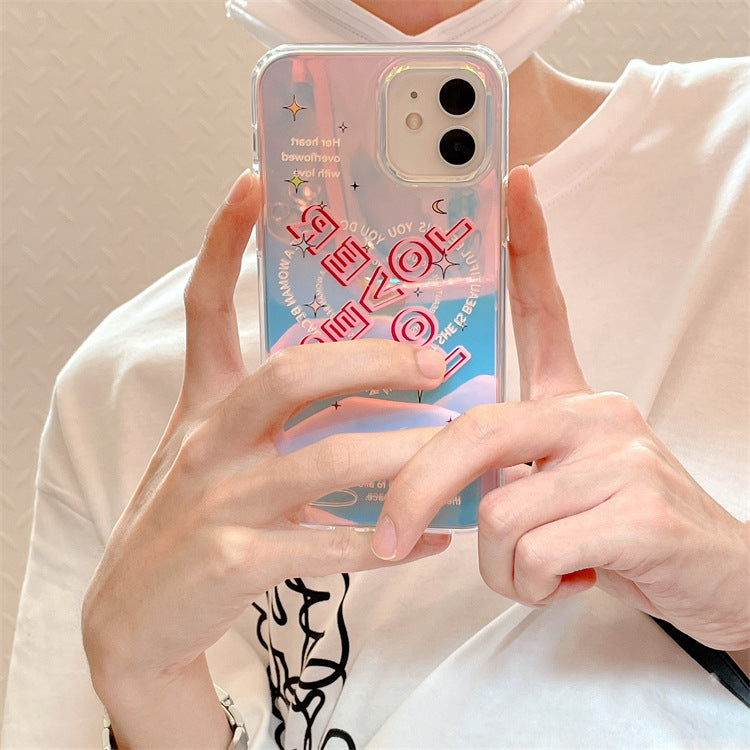 iridescent kpop boy lover heart phone case