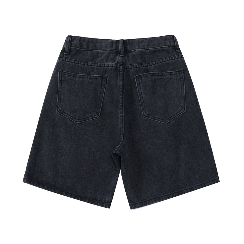 Basic Mid-Length Denim Shorts