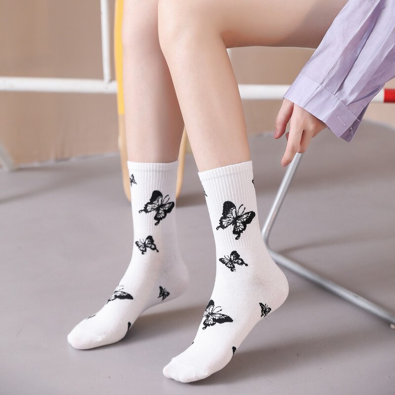butterflies crew socks