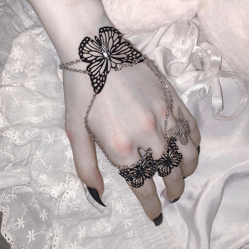 Butterfly Finger Chain Bracelet
