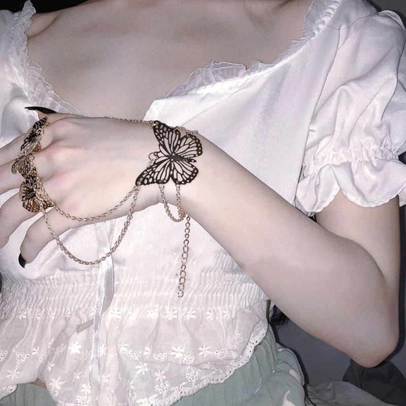 Butterfly Finger Chain Bracelet