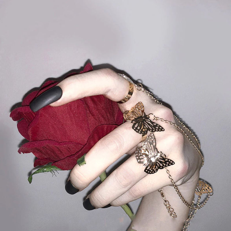 Butterfly Finger Chain Bracelet