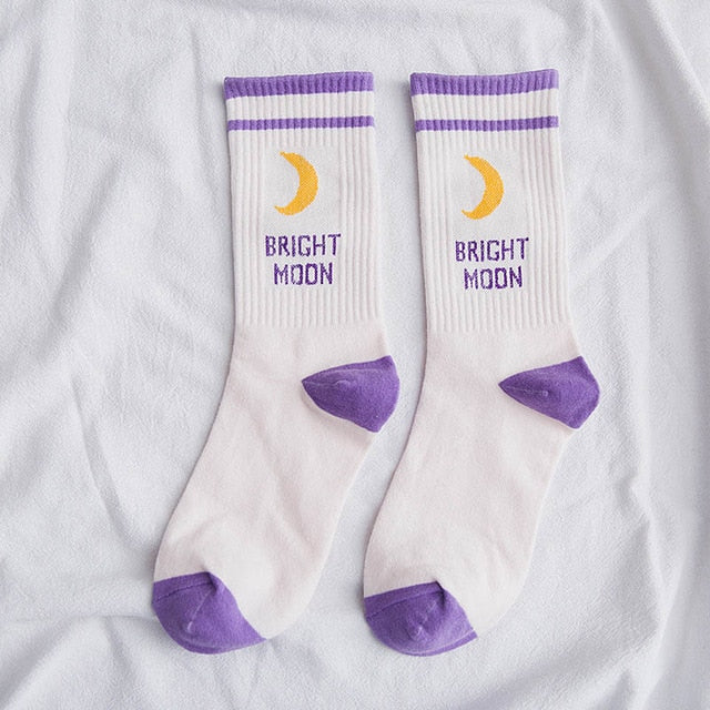 Bright Moon Crew Socks