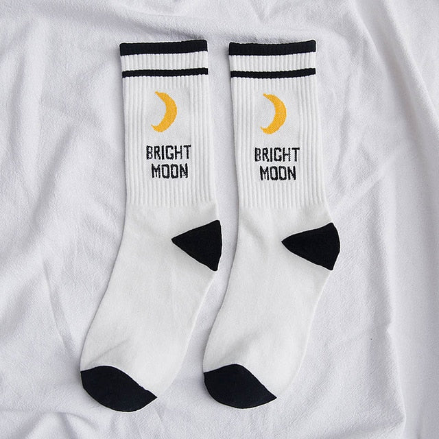 Bright Moon Crew Socks