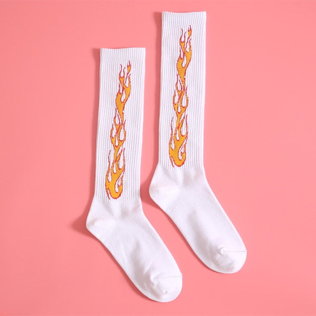 Flame Over the Calf Socks
