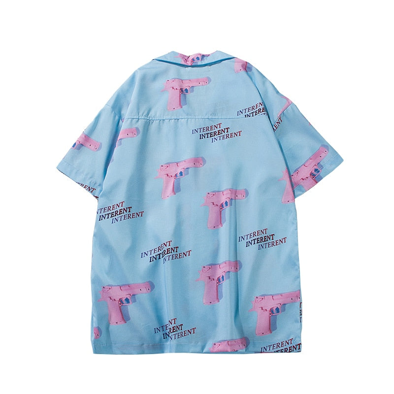Pink Gun Print Shirt