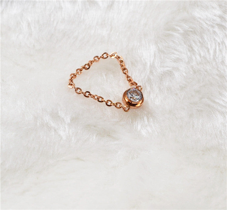 18k Rose Gold Plated Chain Ring