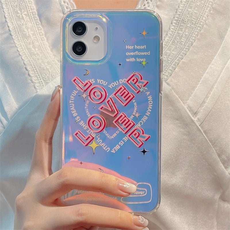 iridescent kpop girl lover heart phone case