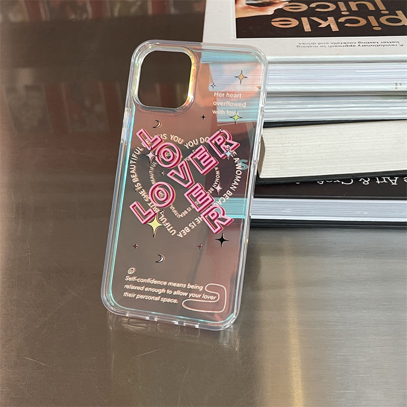 iridescent kpop lover heart phone case